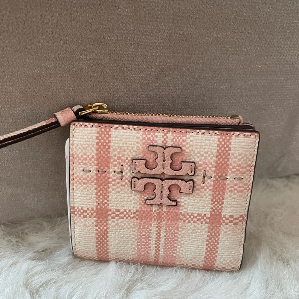 NEW NEVER USED Tory Burch plaid wallet